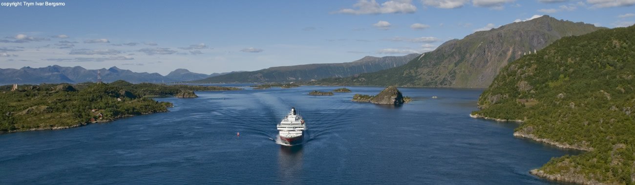 MS Kong Harald sailing through the magnificent Raftsund
