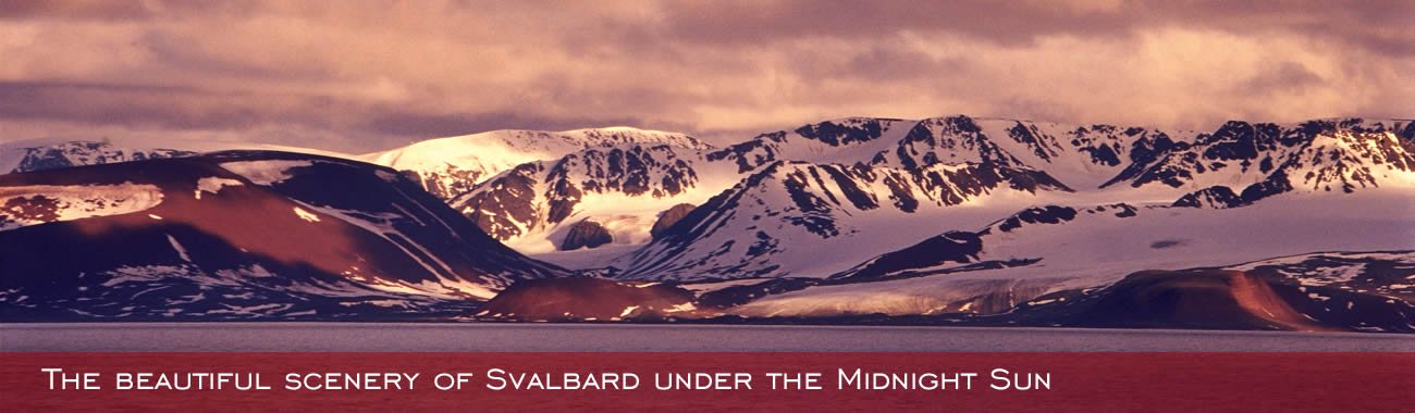 The beautiful scenery of Svalbard under the Midnight Sun
